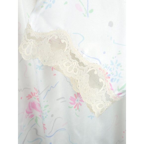 Vintage Silky Feel Nylon & Lace Floral Givenchy Intimite Paris Long Nightgown MD - Picture 5 of 10